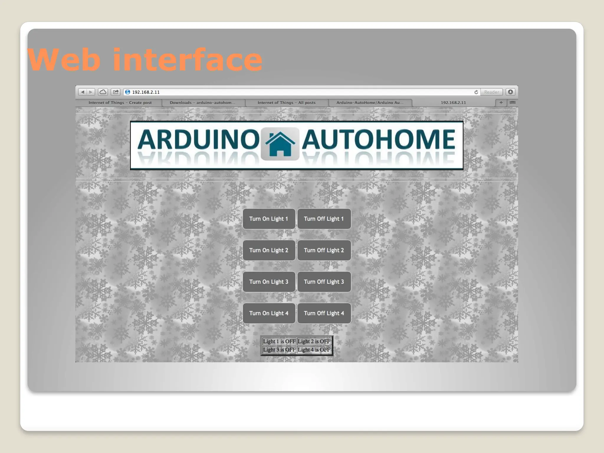Web interface
 