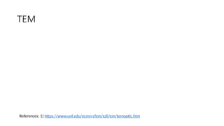 TEM
References: 1) https://www.unl.edu/ncmn-cfem/xzli/em/temoptic.htm
 