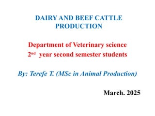 dairy and beef cattle production module 1 | PPTX