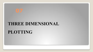 THREE DIMENSIONAL
PLOTTING
07
 
