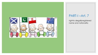 PART-I –Art. 7
rightto alegallyregistered
name and nationality
 