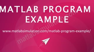 MATLAB Program Example Research Help | PPT