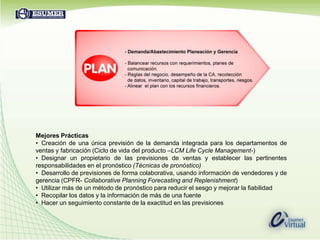 Mejores Prácticas  Creación de una única previsión de la demanda integrada para los departamentos de ventas y fabricación (Ciclo de vida del producto –LCM LifeCycle Management-)