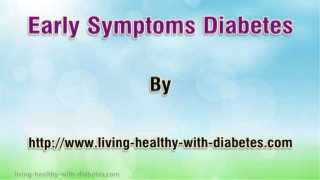 Early Symptoms Diabetes