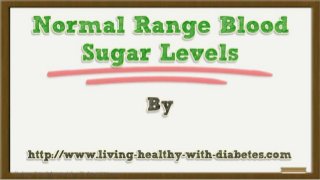 Normal Range Blood Sugar Levels