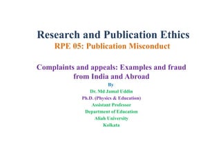 Research ethics and Publication for Course work Exam | PPTX