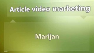 Article video marketing