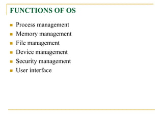 Functions of Operating Systems | PPT | Operating Systems | Computer ...
