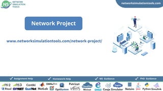 networksimulationtools.com
CloudSim
Fogsim
PhD Guidance
MS Guidance
Assignment Help Homework Help
www.networksimulationtools.com/network-project/
Network Project
 