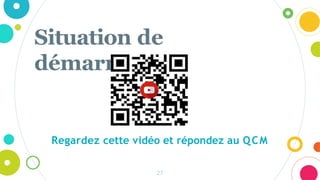 Situation de
démarrage
Regardez cette vidéo et répondez au QCM
27
 