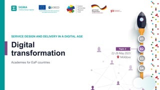 A
joint
initiative
of
the
OECD
and
the
EU,
principally
financed
by
the
EU.
2
SERVICE DESIGN AND DELIVERY IN A DIGITAL AGE
Digital
transformation
Academies for EaP countries
 