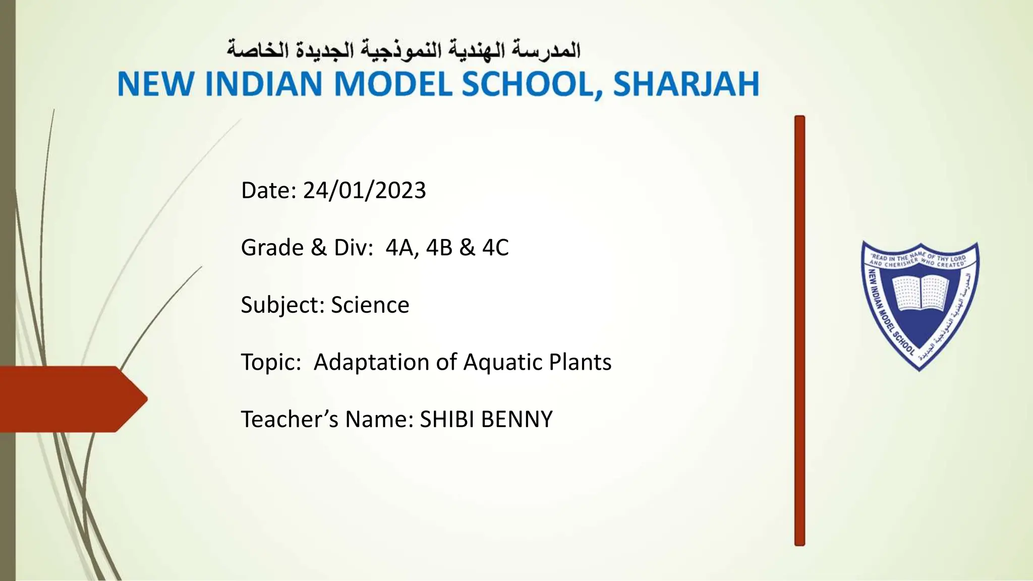 Power Point Presentation Adaptation Of Aquatic Plants Pptx