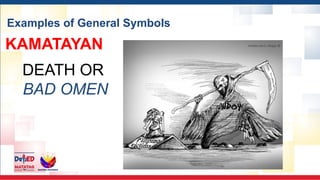 Examples of General Symbols
KAMATAYAN
DEATH OR
BAD OMEN
 
