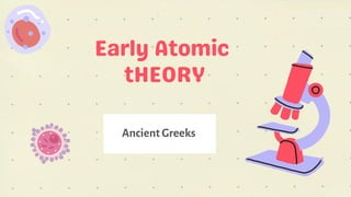 Early Atomic
tHEORY
Ancient Greeks
 