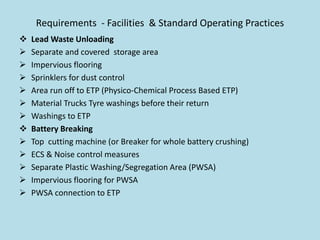 Scrap Requirements Import of Lead Scrap/Used Lead Acid Batteries - Requirements and ...