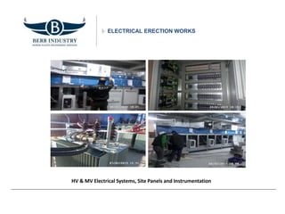 ELECTRICAL ERECTION WORKS
HV & MV Electrical Systems, Site Panels and Instrumentation
 