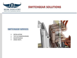  INSTALLATION
 TEST & COMMISSIONING
 MAINTENANCE
 SPARE PARTS
 