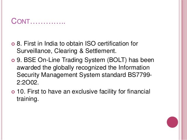 Trading system of bse