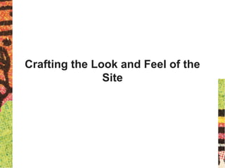 Crafting the Look and Feel of the
Site
 