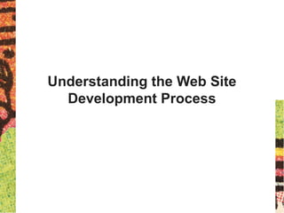 Understanding the Web Site
Development Process
 
