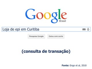 (consulta de transação)
Loja de epi em Curitiba
Fonte: Enge et al, 2010
 