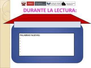 DURANTE LA LECTURA:
PALABRAS NUEVAS:
-
-
-
-
-
-
-
 