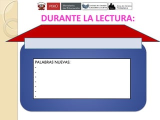 DURANTE LA LECTURA:
PALABRAS NUEVAS:
-
-
-
-
-
-
-
 