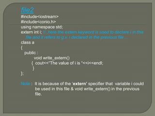 Storage Class Specifiers in C++ | PPTX