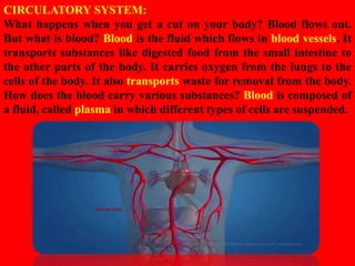 HUMAN CIRCULATORY SYSTEM CHAPTER 8 - CBSE BIOLOGY CLASS-VII