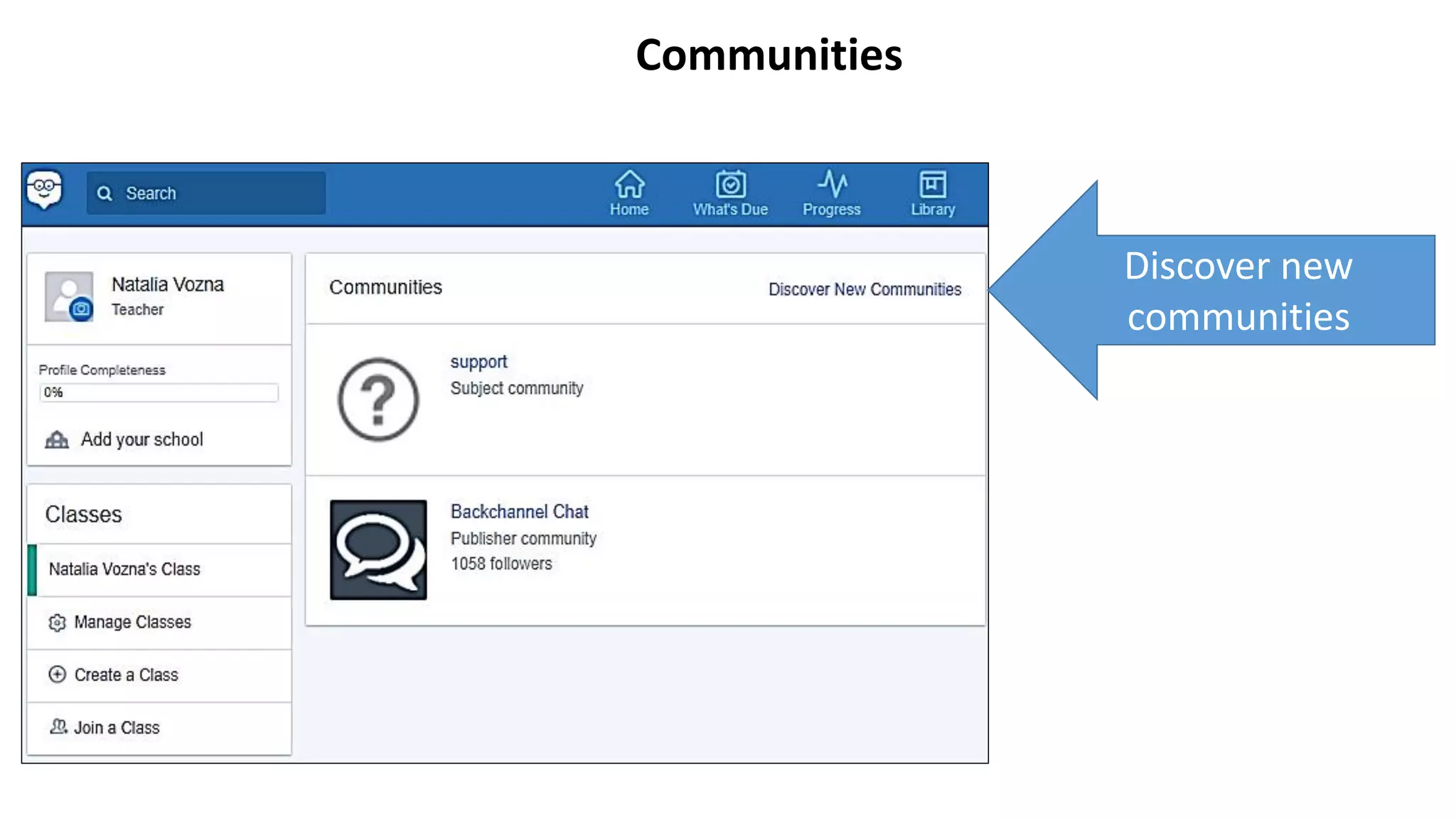 Communities
Discover new
communities
 