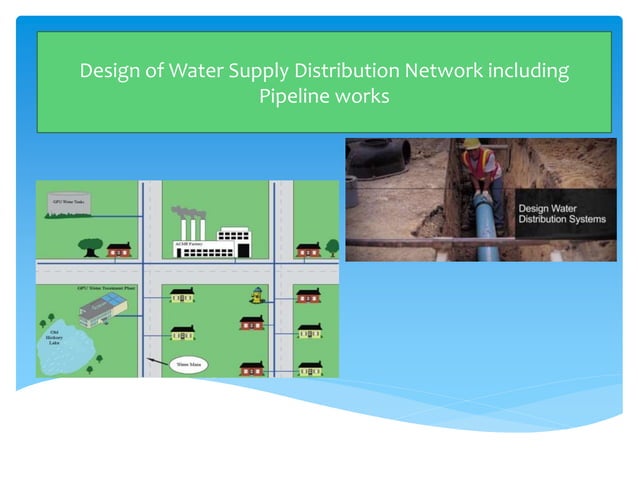 Design of water supply distribution network including pipeline through ...
