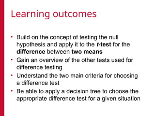 PPT - Difference Testing.pptx, (Epidemiology and Statistics for Public ...