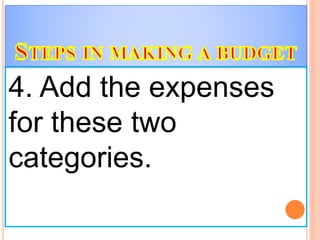 4. Add the expenses
for these two
categories.
 