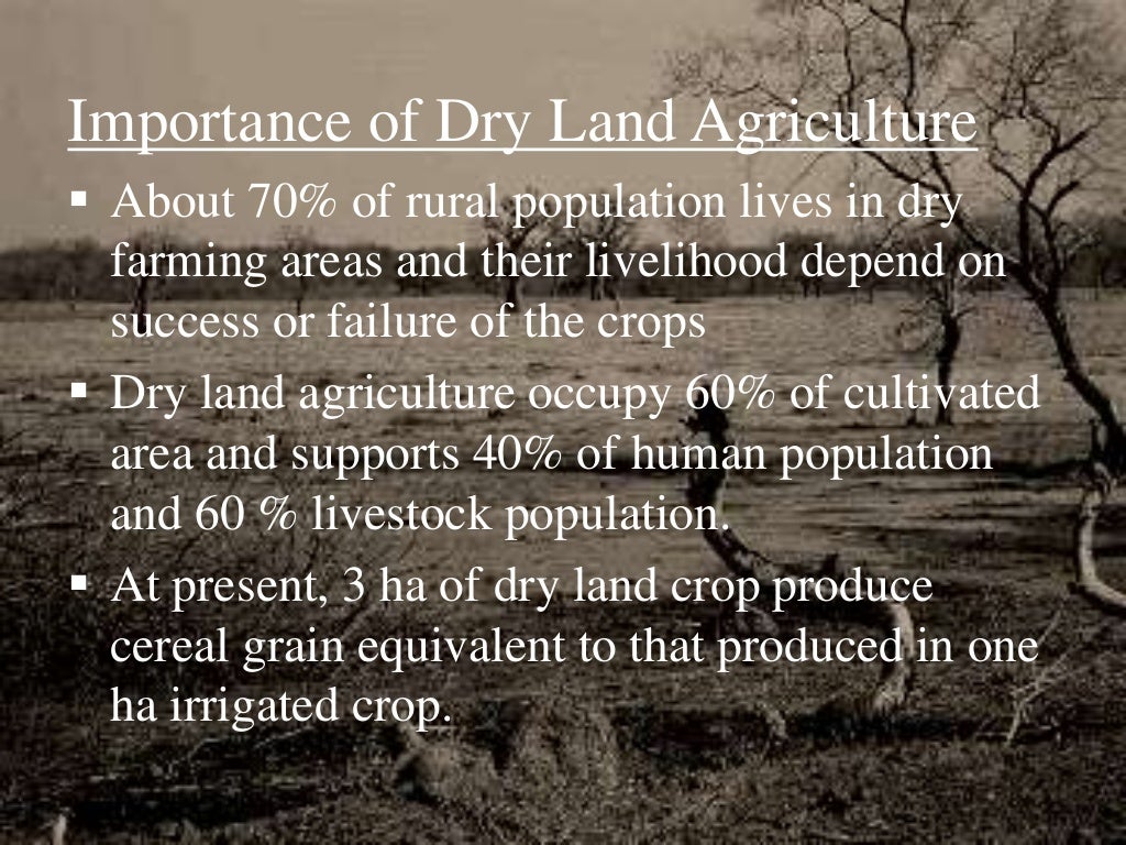 Importance of Dry Land Agriculture Management in India.