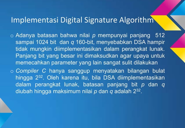 DIGITAL SIGNATURE ALGORITHM (DSA) | PPTX