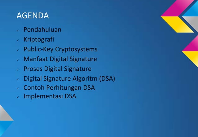 DIGITAL SIGNATURE ALGORITHM (DSA) | PPTX