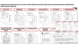 PERSETUJUAN SUBSTANSI BA KP-I dan KP-II RTRW PROVINSI MALUKU UTARA BUKTI FISIK KELENGKAPAN ADMINISTRASI
PERSETUJUAN SUBSTANSI
 