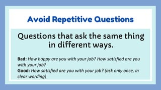 Repetative Questiongs DESIGNING, TESTING, AND REVISING SURVEY QUESTIONNAIRE | PDF