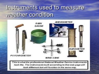Instruments used to measure
weather condition

 
