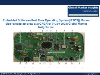 © 2016 Global Market Insights, Inc. USA. All Rights Reserved www.gminsights.com
Fuel Cell Market size worth $25.5bn by 2024
Embedded Software (Real Time Operating System [RTOS]) Market
size forecast to grow at a CAGR of 7% by 2023: Global Market
Insights Inc.
 