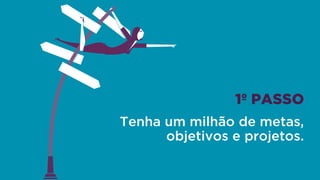 1º PASSO
Tenha um milhão de metas,
objetivos e projetos.
 