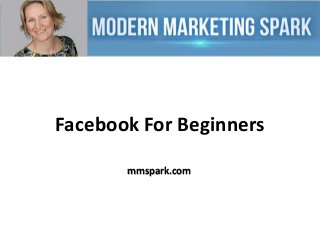 Facebook For Beginners
mmspark.com

 