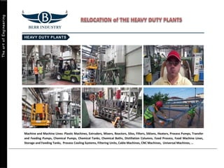 TheartofEngineering
Machine and Machine Lines: Plastic Machines, Extruders, Mixers, Reactors, Silos, Filters, Siklons, Heaters, Process Pumps, Transfer
and Feeding Pumps, Chemical Pumps, Chemical Tanks, Chemical Baths, Distillation Columns, Food Process, Food Machine Lines,
Storage and Feeding Tanks, Process Cooling Systems, Filtering Units, Cable Machines, CNC Machines, Universal Machines, …
 