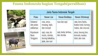 Fauna Indonesia bagian Tengah(peralihan)
 