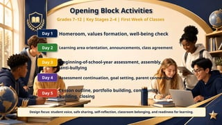 Comprehensive Opening Block Activities for Grades 7-12: Orientation ...