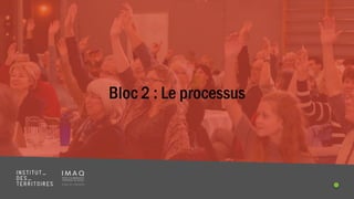 Titre de la présentation 43
Bloc 2 : Le processus
 