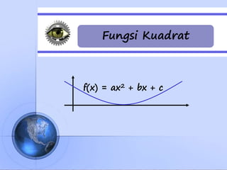 Fungsi Kuadrat
f(x) = ax2 + bx + c
 