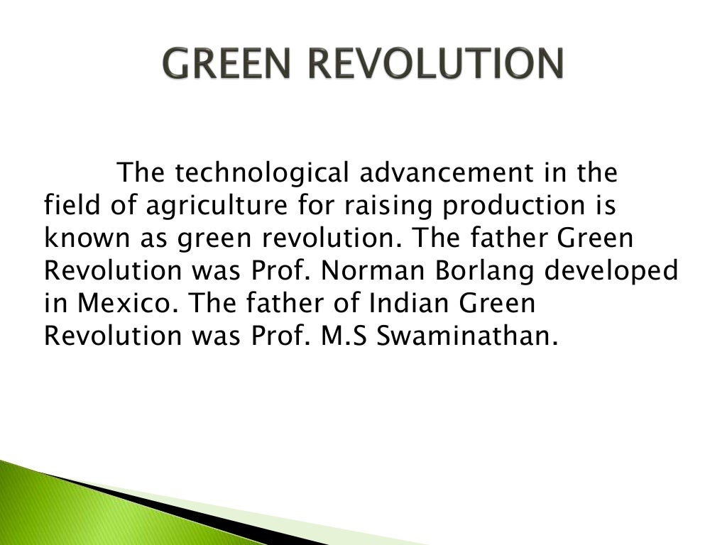assignment on green revolution