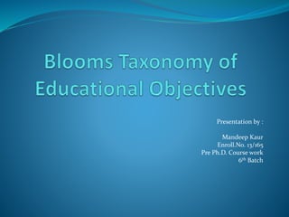 Presentation by :
Mandeep Kaur
Enroll.No. 13/165
Pre Ph.D. Course work
6th Batch
 