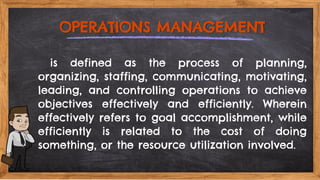 Comprehensive Production and Operations Management Framework for ...